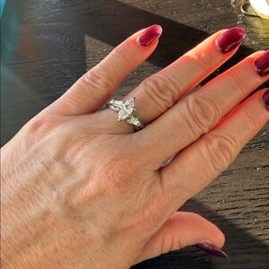 Elegant Silver Marquise Cut Ring